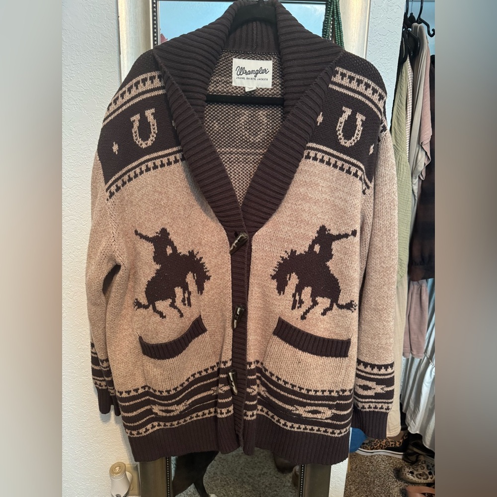 Wrangler Brown Western Knit Sweater
